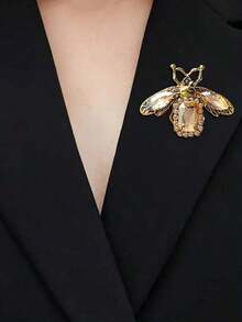 1pc Vintage Baroque Bee Brooch - Gold Zinc Alloy Insect Pin With Faceted Gemstones, An Elegant Court-Style Accessory For Daily Casual Wear/Party Dresses, A Luxurious And Delicate Women's Fashion Item, Suitable For Girlfriend Gatherings, Birthday Parties, Retro-Themed Dinners Halloween Jewelry Costume Accessories Bag Charms Office Accessories - Nhiều màu - Xem 4