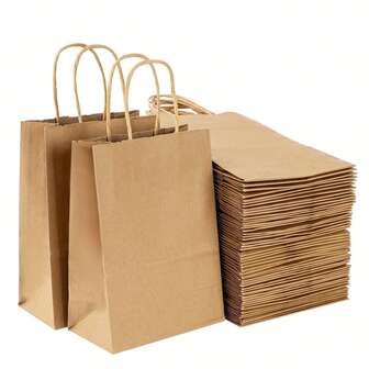 80/40/10 piezas Bolsas de regalo de papel/Bolsas de tela, multiusos para pequeños negocios, fiestas, bodas - Bolsas de regalo resistentes con asas y reutilizables para compras, almuerzo, suministros para fiestas