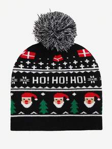 1pc Adult Christmas Pattern Knit Beanie Hat, Suitable For Daily Wear, Windproof And Warm, Ideal For Christmas Themed Outfits, Great Christmas Gift