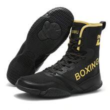 Men's Indoor Boxing Training Shoes, Rubber Sole Competition Wrestling Shoes