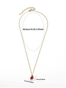 1 buc colier drăguț din oțel inoxidabil 3D cu pandantiv de căpșuni, potrivit pentru femei de zi cu zi și pentru plajă