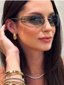 New Metal Frameless  For Women, Narrow Frame, Fashion Personality, Retro - Grey - View 1