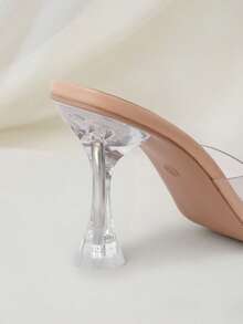 Women's High Heel Transparent Crystal Stiletto Sandals, Sexy PVC Ankle Strap Hollow Out Party Shoes, Fashionable & Elegant Summer Slippers That Accentuate Body Shape Winter Gifts