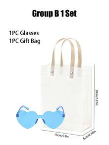 1/4/12/20 件时尚可爱无框心形眼镜，风格有趣，适合派对、海滩、运动、圣诞节、新年装饰 - 多色 - 查看 17