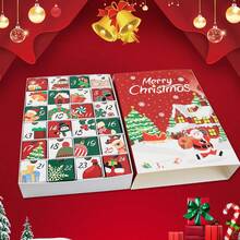 1Set Christmas Advent Calendar Boxes 24 Days Advent Countdown Gift Boxes Christmas Cardboard Number Empty Boxes Xmas Holiday Decoration For Fill Your Own Gift Box - Multicolor - View 10