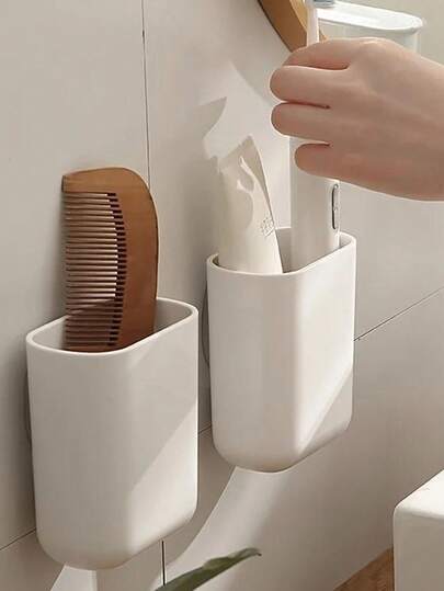 壁挂式储物盒，白色，自粘式壁挂式厨房储物和收纳，适用于厨房、浴室、卧室、办公室的橱柜内部收纳 - 适用于厨房用品、厨具、收纳物品