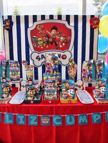 12/24 buc Pungi de hârtie pentru cadouri cu tema "Marile realizări" de la Patrula Cățelușilor, pentru festivaluri și aniversări, pungi de hârtie kraft, pungi pentru bomboane, pungi tote