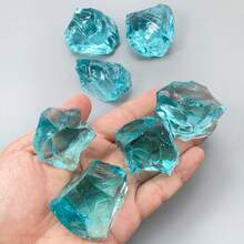 40g/100g/200g Ice Blue Quartz Crystal, Ice Sea Blue Glass Rough Stone, Indoor Decor Blue Sapphire Blue Artificial Stone - Christmas, Halloween, Easter, Thanksgiving - Royal Blue - View 2