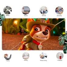 1pc Large Mouse Pad With  Cartoon Pups Design - Non-Slip Rubber Base, Washable Desk Mat For Office, Gaming, Kids' Room Decor - Vibrant Animated Computer Accessory, Large Mouse Pads For Desk, Kids' Room Accessory, Playful Cartoon Design, Functional Artwork