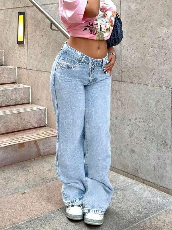 Mobula Sound Casual Elegant Versatile Jeans Pants For Women, Suitable For Spring/Summer, Casual, Formal, Holiday, Daily, Birthday Party, Singles Party, Travel, Stage Performance, Airport, Waistband Design