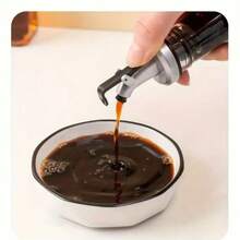 1个方形透明玻璃油瓶，日式家用油壶，厨房密封酱油醋酒调料灌装瓶，橄榄油瓶，酱料分配器，厨房调味料储存罐，玻璃瓶 - 彩色 - 查看 6