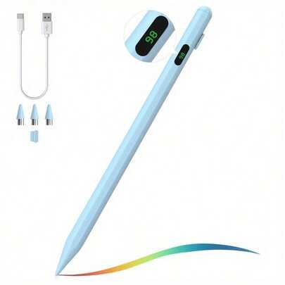 Stylish Design Black Smart Stylus, Suitable For All Touchscreen Devices, High-Precision Nib, Ergonomic Grip, Power Display, Suitable For Students And Professionals, Digital Painting, Note-Taking, Smooth Writing, Stylus, Stylus For All Devices, Tablet Stylus, Smartphone Pen, Stylus For All Devices