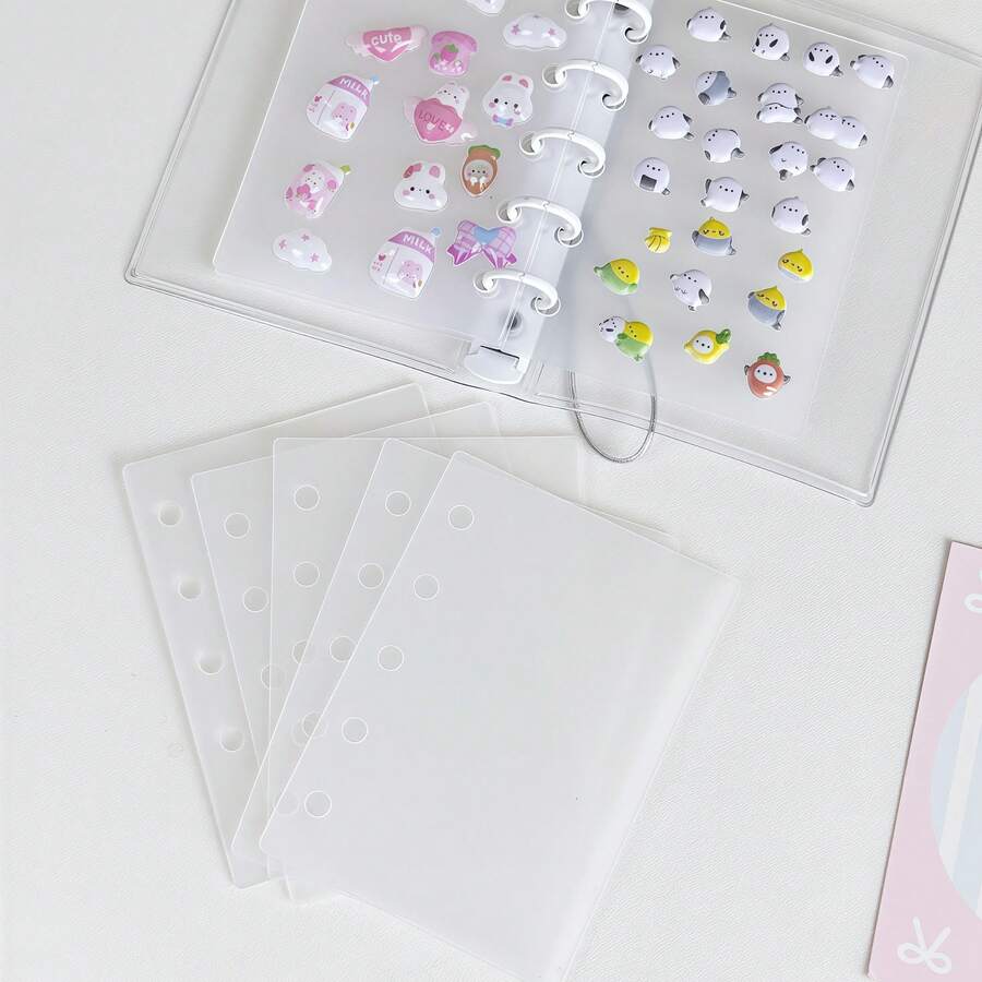 5/10 件 M5 尺寸活页分隔板，适用于贴纸书、笔记本、宠物贴纸、拼贴画、贴纸、泡泡贴纸、3D 贴纸、御宅族活动 - 彩色 - 查看 1