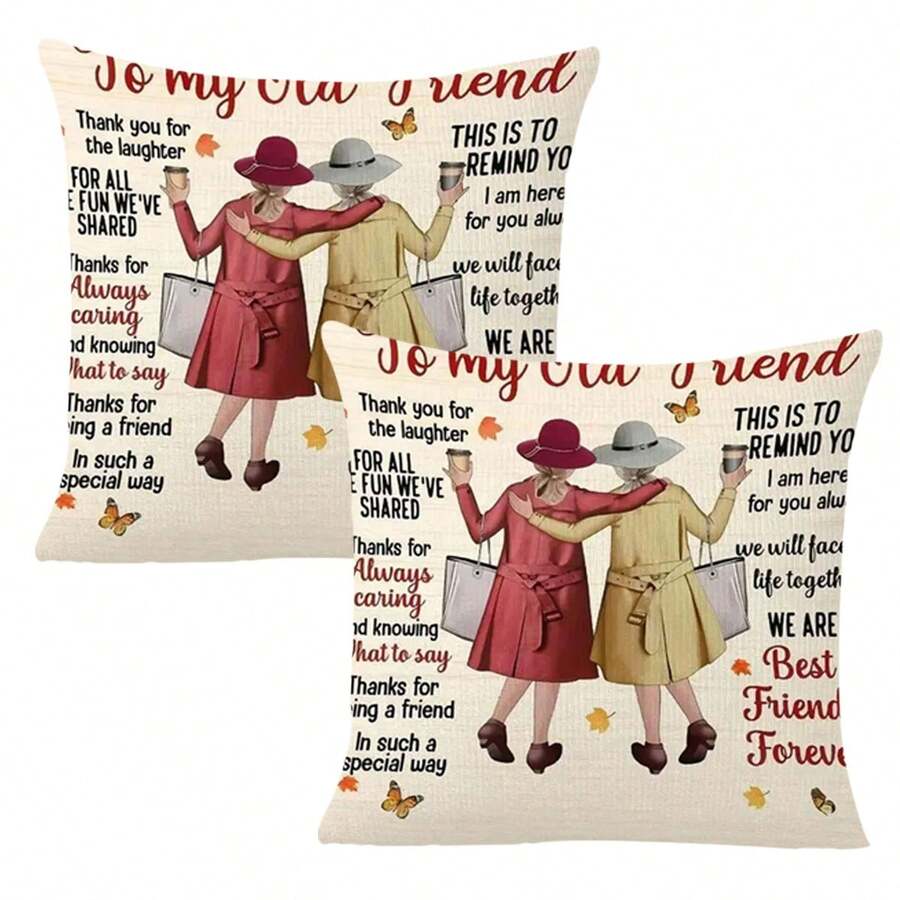 2pcs Plush Decorative Throw Pillow Covers, Double-Sided Printed Cushion Covers, Suitable For Living Room, Sofa, Bedroom, Patio, Car, Office, 18x18 Inches, Pillow Insert Not Included