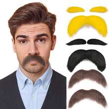 5 Stück/Packung Fake Schnurrbart für Männer, klassisches Weihnachts-Zubehör, selbstklebender Fake-Bart, neuartige Aufklebe-Schnurrbärte, Kostüm-Weihnachtsopa Verkleidungsbart, Kostümzubehör, Weihnachtsmann Kostüm Augenbrauen und Bart Set, Weihnachtsparty Zubehör, Weihnachtsoutfit für Frauen und Männer