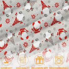 Christmas1pc Gray Dwarf Snowflake Dot Flannel Blanket,280gsm, Cute Cartoon Throw Blankets, Blanket For Bed, Tapestry,Rug, Suitable For Home Decor,The Four Seasons, Bedroom Decor, Room Decoration Stuff, Living Room Decor, Picnic Blanket, Best Friend Gifts, Bed