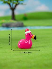 10/20pcs Christmas Mini Resin Flamingo Hot Pink Miniature Flamingo With Santa Hat Figurine Tiny Small Animals Ornament For DIY Fairy Garden, Christmas Home Decor, Micro Landscape Craft, Xmas Goodie Bag Fillers Party Favors Decorations, Perfect Birthday Gift - Pink - View 5