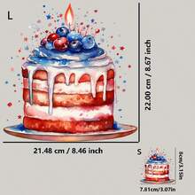 1pc/2pcs/3pcs Red And Blue Berry Birthday Cake Iron-On Stickers - Suitable For Heat Transfer On Custom Pillows, DTF DIY Clothing, Canvas Bags, T-Shirts, Backpacks, Jeans, And Sweatshirts.