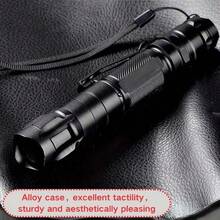 Tactical Flashlight With Laser Pointer, Portable Design, Adjustable Focus, Multi-Mode USB Rechargeable Lithium Polymer Battery, Suitable For Both Indoor And Outdoor Use,  Grip Design, Textured Anti-Slip Handle, Rechargeable Flashlight
