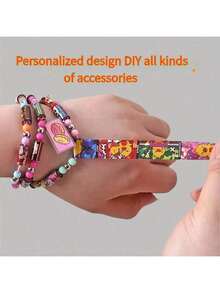 10/20 Rolls Interesting Bracelet Accessories DIY Sticker Beads, With Holes Can Be Used As Jewelry Accessories, Rich Patterns Decorative Stickers, Random Mixed Colors - Multicolor - View 5