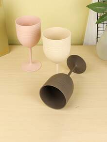 1pc Wheat Straw Wine Glass, Household Red Wine High Stem Glass, Water Cup, Plastic Wine Cup - View 4