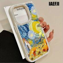 Teléfono con flores tipo pintura al óleo, teléfono 3 en 1 con grabado de doble cara, adecuado para phone16promax, 16 15pro 14 14 Plus/14 Pro 13 13 Pro 12Pro 11pro Promax Series. Suave anticaídas y resistente a las manchas, adecuado tanto para hombres como para mujeres con decoración. - transparente - Ver 3