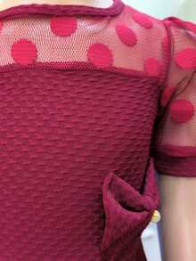 Girls' Gode Dress With Princess Sleeves Tulle Social Evangelical Fashion - 酒紅色 - 查看 2