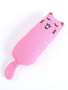 1 pezzo Giocattolo masticabile in peluche a forma di gatto, giocattolo masticabile durevole con suono, topo a forma di cartone animato, giocattolo di catnip per gatti - Multicolore - Visualizzare 5