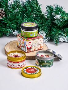 1/6 件装香氛蜡烛圣诞套装，无烟，优雅浪漫蜡烛，适合家庭、教堂、节日庆典，创意节日礼物派对装饰，家居装饰，送给女性的礼物，送给闺蜜的礼物