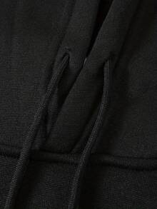 Sudadera con Capucha Nueva Primavera/Otoño Estampada - Negro - Ver 4