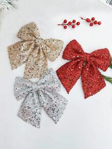 1Piece Oversized Christmas Sequin Bow, Suitable For Decorating The Staircase Railings Of Your Home Or The Christmas Tree, Adding More Joyous Atmosphere To Your Christmas Celebration Home Decor Christmas Decorations Room Decor Winter