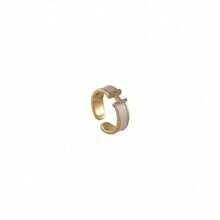 Letter H Open Ring Niche Design High Sense Index Finger Ring Fashion Personality Ins  Adjustable Ring - H Vòng hở - Xem 4