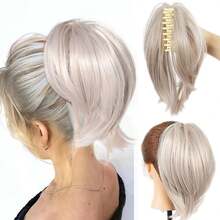 Pferdeschwanz-Verlängerungsklammer-Clip Kurze Pferdeschwänze Haarverlängerungen für Frauen, synthetische wellige Haarverlängerungen für den täglichen Gebrauch