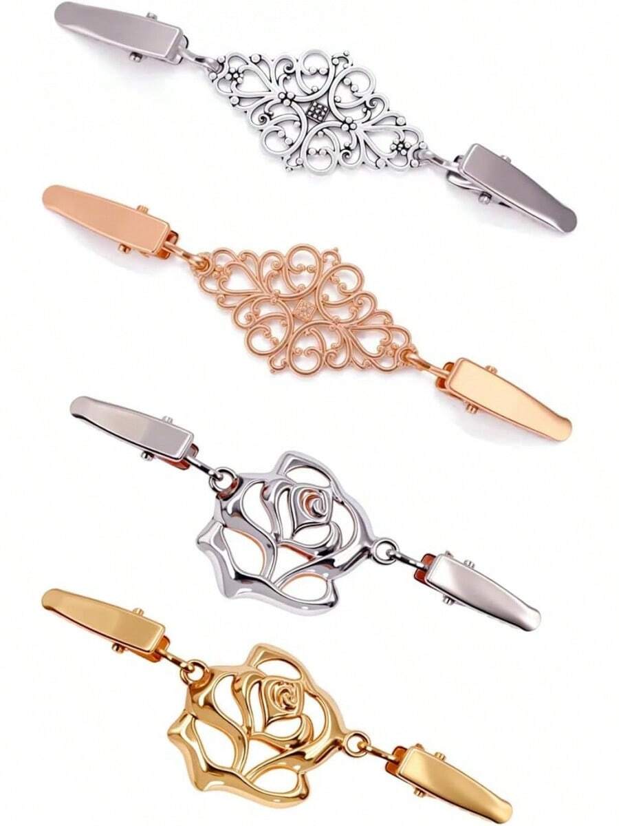 4 Pack Waist Cincher Clips, Vintege Dress Clips Back, Sweater Shirt Clothes Shawl Clips To Tighten Women Loose Clothing, Silver And Goldhalloween - 1 - Xem 1