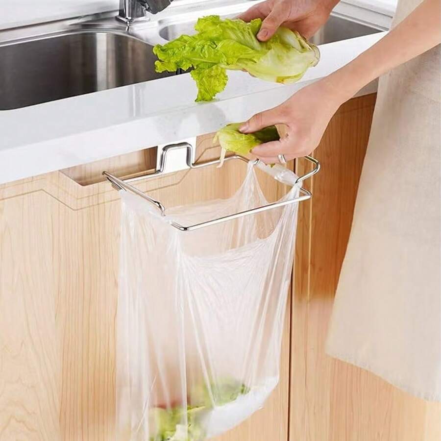 1/2件不锈钢悬挂式垃圾袋收纳架不锈钢垃圾袋架 - 彩色 - 查看 1