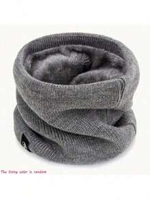 1 件优雅纯色涤纶围巾 - 优雅纯色涤纶围巾，天鹅绒衬里 - 男女通用弹力颈部保暖围巾，适合户外活动的冬季配饰，带天鹅绒衬里 - 可拉伸针织颈巾 - 男女皆宜 - 保暖 - 适合户外使用 - 80% 涤纶 20% 弹性纤维 - 彩色 - 查看 5
