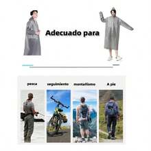 Impermeable para Lluvia, 2 Piezas Poncho de Lluvia, Reutilizable EVA Poncho, Chubasquero Porttil para Adultos, Poncho para Lluvia, para Hombre y Mujer Viajes Camping Excursionismo - inicial - Ver 5