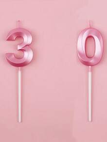 1 件贝壳形状生日蜡烛，数字 0-9 蜡烛，适用于生日派对蛋糕装饰，返校情人节 - 粉色 - 查看 25