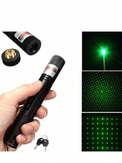 HYQ1512 Caneta Laser Laser Pointer Verde com Bateria Recarregável com Chave de Segurança Laser