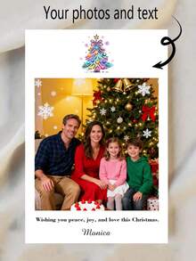 个性化照片贺卡，含信封，圣诞贺卡，圣诞礼物，可定制表达爱意、生日、思念和周年纪念——送给伴侣或朋友的理想礼物，新年贺卡，可定制情侣照片，情书，情人节礼物，多用途，邮票，简约装饰，现代独特，个性化婚礼礼物 - 多色 - 查看 3