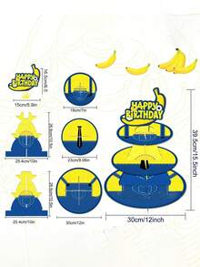 Minions 1 pièce Support en carton thème Minions, adapté pour la décoration de table d'anniversaire, Noël, Halloween, carnaval, anniversaire, centre de table de banquet