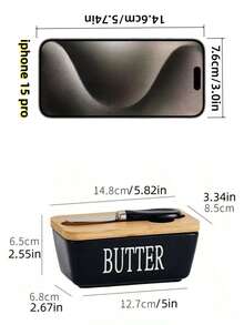 1pc 350ml Ceramic Butter Jar With Lid And Butter Knife, 4 Colors Available - Perfect For Home Cheese Jar, Butter Box, Butter Knife, Cheese Knife, Scraper - Butter Container, Sealed Butter Box, Butter Dish,Halloween/Valentine's Day/Christmas Holiday Gifts