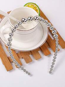 1pc Gold/Silver Small Ball Headband, Fashionable, Elegant, Versatile Hair Accessory For Casual, Work, Party, Holiday, Gift ,Hair Hair Hoop