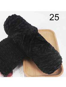 100g/200g/250g Cashmere Yarn, 100% Polyester Fiber Soft Fluffy Knitting Crochet Yarn, DIY Scarf Sweater Doll And Handmade Accessories Material - Black - View 5