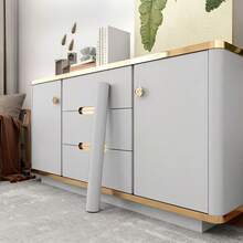 1 Rolle 1m/3m/5m/10m neues veganes cremefarbenes einfarbiges PVC-Tapete, Geschäftsdekoration Mietdekor Hintergrund, selbstklebend abnehmbar, schnell zu verkleben, Schrank Bücherregal Schreibtisch Dekoration - Grau - Übersicht 4