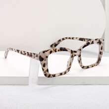 1pc Classic Square Frame Reading Glasses For Women, With Flexible Spring Temples For Comfortable Fit, Suitable For Daily Reading, Minimalist Design Yet Practical - 藍花 - 查看 7