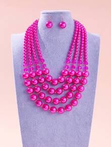 Handmade Multi-Layer Exaggerated Beaded Braided Bohemian Necklace, European And Style, Luxury Evening Party Holiday Jewelry For Women, Acrylic - Multicolor - View 10