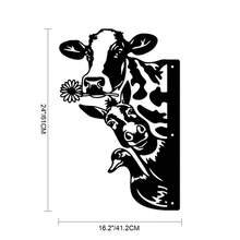 Farm Animal Metal Wall Decor- Peekaboo Cow, Donkey& Duck Signs, Creative Metal Signs, Simple Maintenance, Metal Signs Wall Decor, Gift For Birthday, Coffee Bar Accessories - màu đen - Xem 10