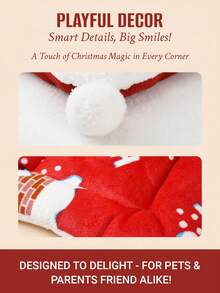 1 pieza Cama navideña festiva para perros | Colchoneta súper suave para mascotas para un sueño profundo | Cojín de invierno lavable para perros pequeños y grandes