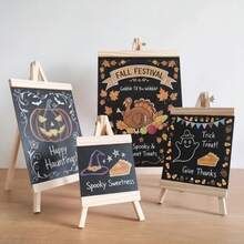 木制画架小黑板，适用于家庭办公室、咖啡馆、餐厅、酒吧、超市等场所展示价格标签，复古百搭，是圣诞节、新年和生日的完美礼物。 - 黑色 - 查看 11